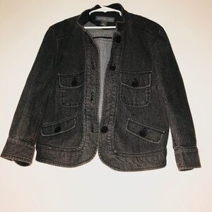 Josephine Chaus Dark Gray/Light Black Denim Utility Jean Jacket 4 Workwear Style